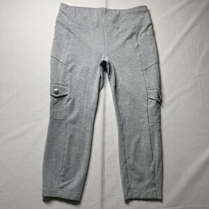Cabi 6054 Gray Runaway Knit Pull On Cropped Cargo Legging Pants Women Size L